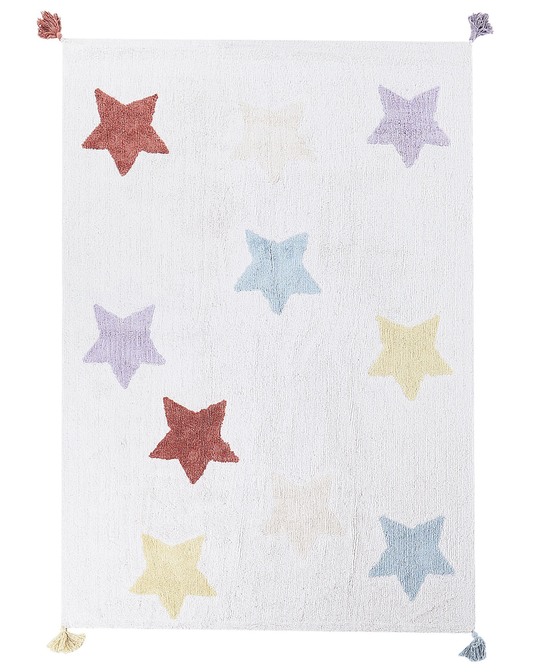 Bavlněný dětský koberec s potiskem hvězd 140 x 200 cm vícebarevný MEREVI_907247