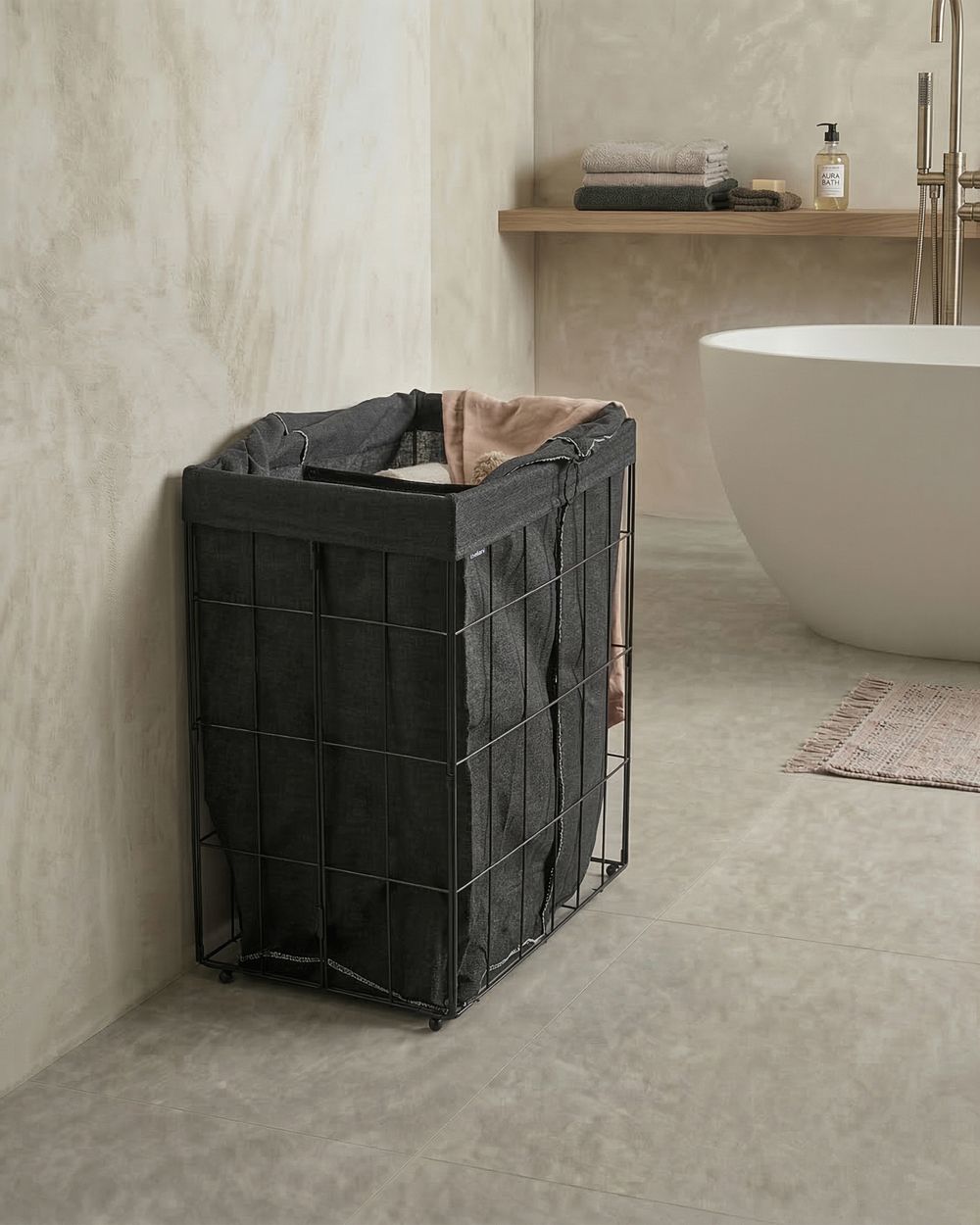 Laundry Basket CULPINA Metal Black 100 L