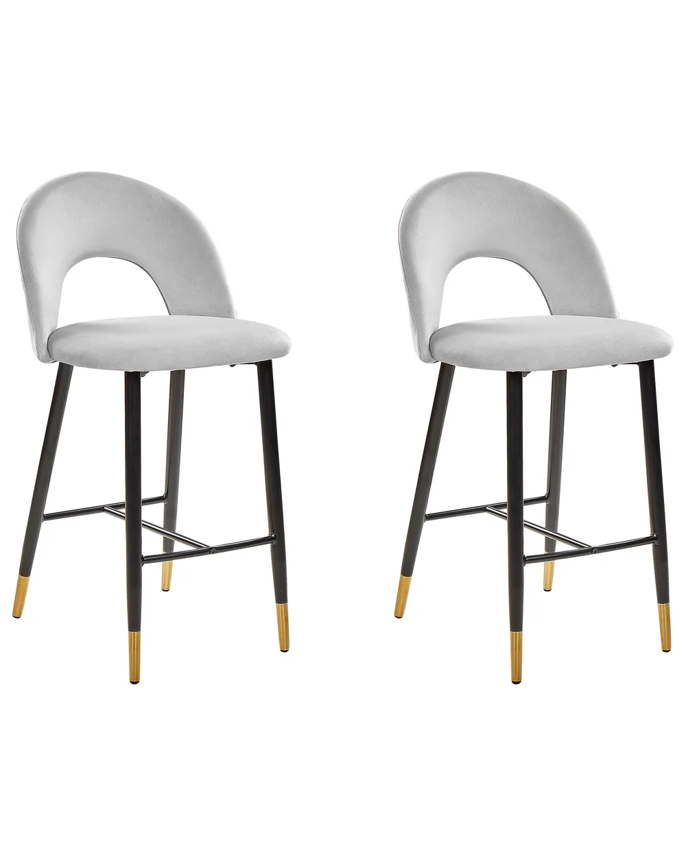 Set Da 2 Sgabelli Da Bar Girevoli In Velluto – Altezza Regolabile 92-113 Cm, Schienale E Poggiapiedi, Beige