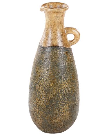 Vase décoratif en terre cuite 50 cm vert et doré MARONEJA