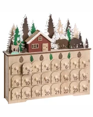 Christmas Decoration LED HELIN 33 cm Advent Calendar Light Brown_1017322