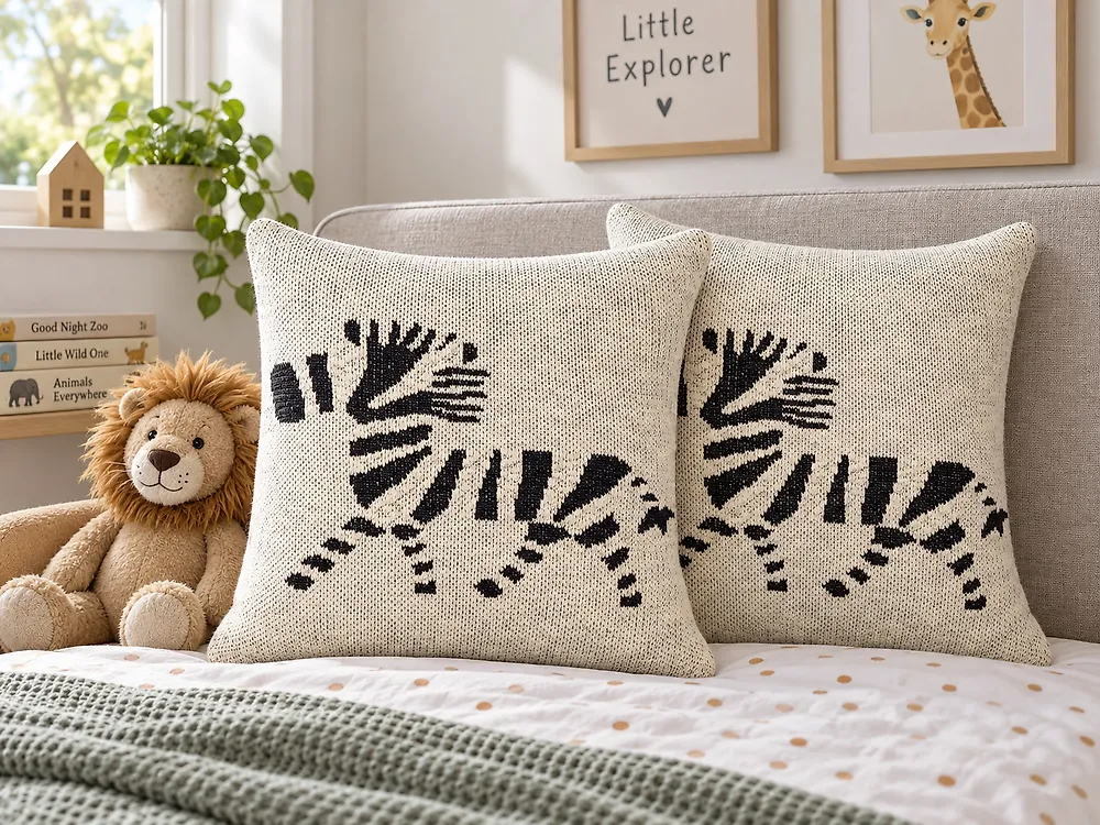 Set di 2 cuscini JABORI 45 x 45 cm Cotone Beige_1178839