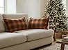 Conjunto de 2 cojines decorativos BARJA 40 x 70 cm Naranja A cuadros