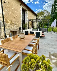 Garden Dining Table VIAREGGIO 200 cm 90 cm Certified Teak Wood Brown_982588