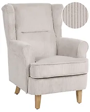 Wingback Chair ABSON Corduroy Light Beige_1186221