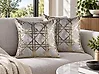 Set of 2 Decorative Cushions CASSIA 45 x 45 cm Grey Geometric Pattern