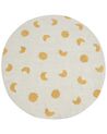 Pyöreä matto puuvilla vaalea beige ⌀ 140 cm LOTI_903857