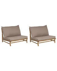 Set di 2 sedie da giardino con cuscini TODI Bambù Tortora_872735