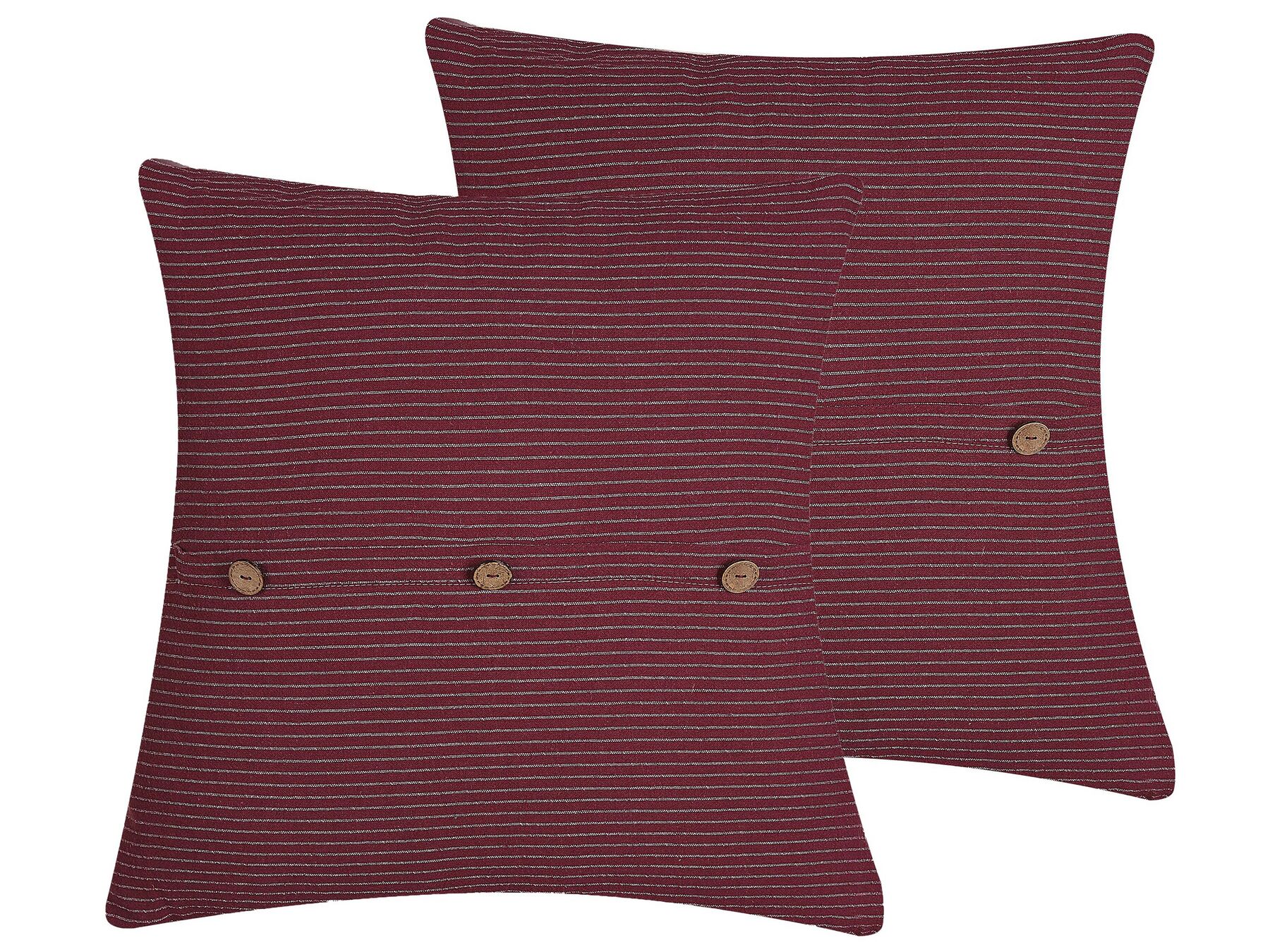 Set of 2 Cushions Striped 43 x 43 cm Red CAMPANULA_801664