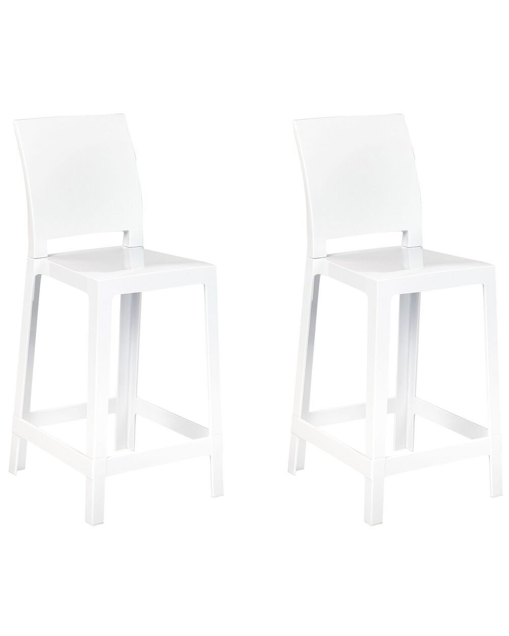 Set mit 2 Barstühlen WELLINGTON Weiß