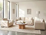 Sofa dla 3 osób LUVOS Jasnobeżowy_1159109
