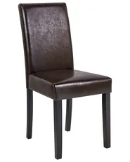 Set of 2 Dining Chairs BROADWAY Faux Leather Dark Brown_868983