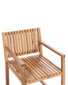 Sada 8 záhradných stoličiek svetlé certifikované akáciové drevo/modré podsedáky SASSARI II_923927