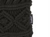 Set of 2 Cotton Macrame Cushions 45 x 45 cm Black MUDANYA_768935