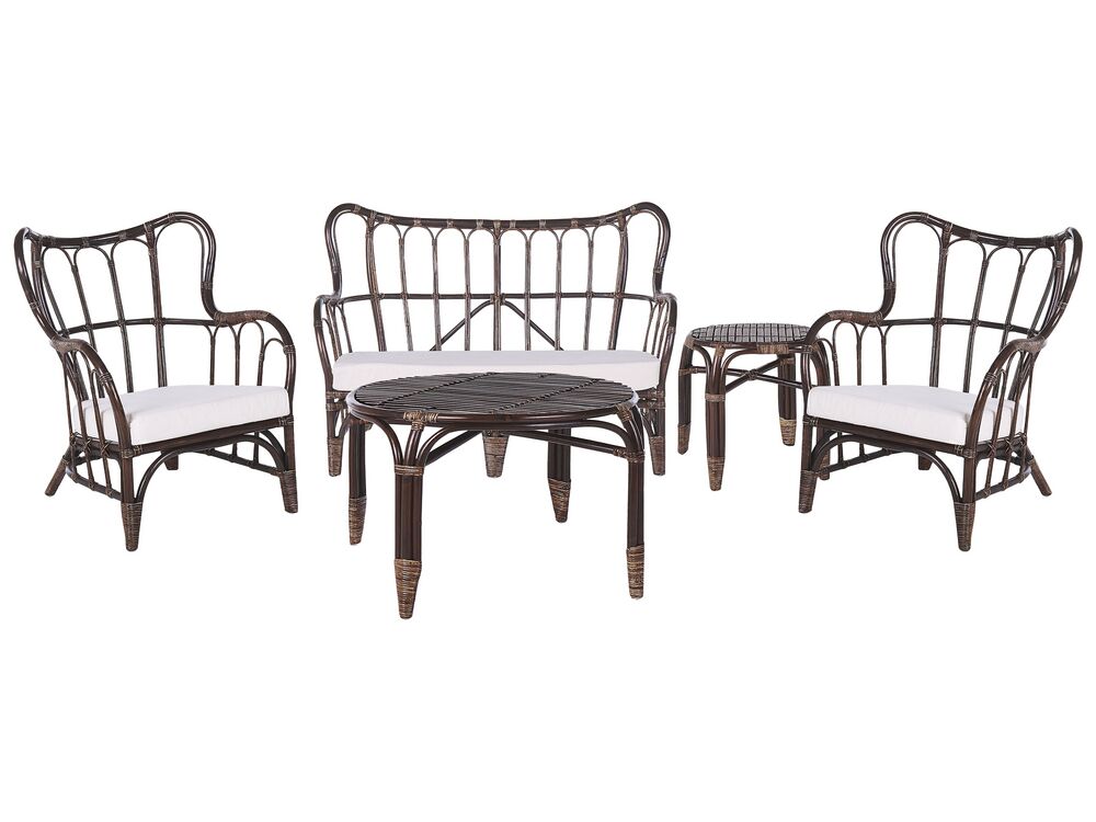 Set da giardino con tavolo 4 posti BRINDISI Rattan Marrone scuro