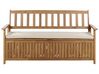 Panchina da giardino legno d'acacia con contenitore e cuscino tortora 160 cm SOVANA_922568