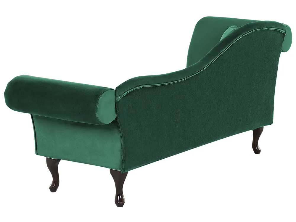 Left-Hand Chaise Longue LATTES Velvet Dark Green_791496