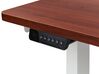 Electric Adjustable Right Corner Desk 160 x 59 cm White and Dark Wood DESTINES _927776