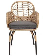 Set of 2 Garden Chairs with Cushions PRATELLO PE Rattan Natural_868024