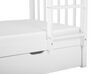 Wooden EU Single Size Bunk Bed with Storage White REVIN_797096