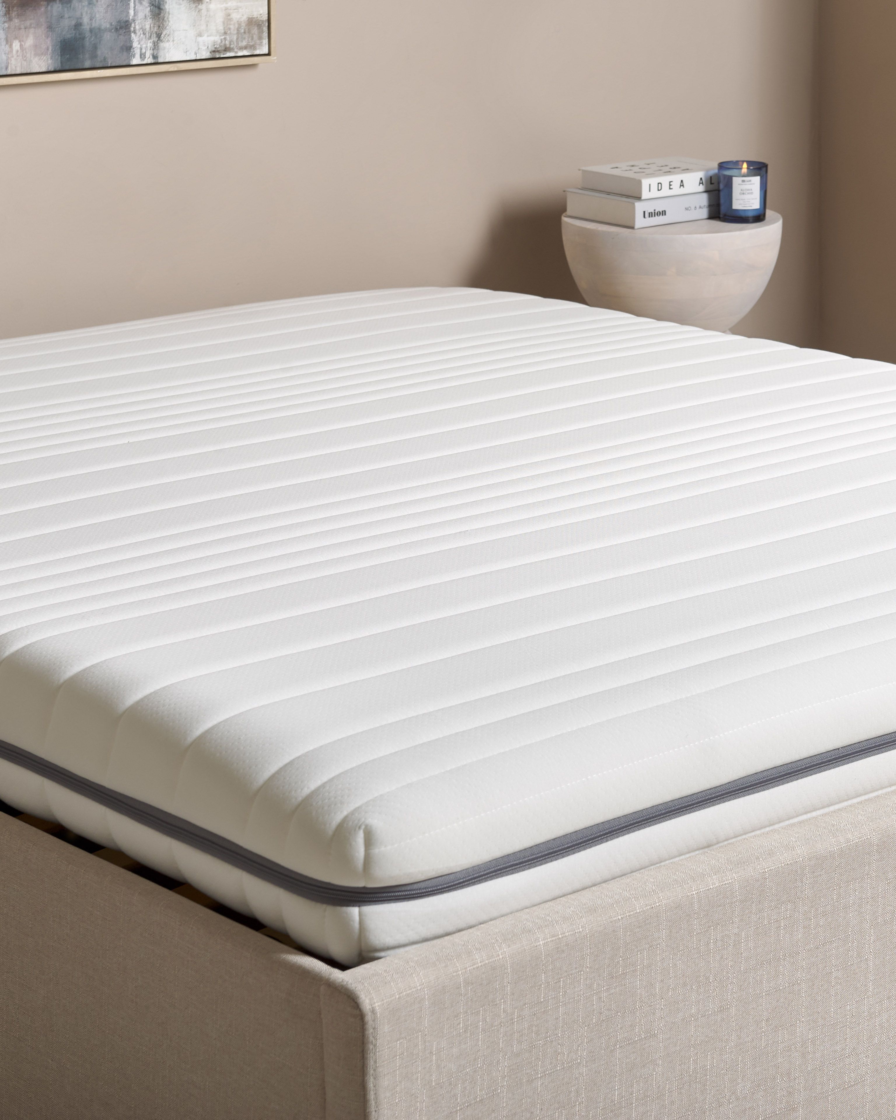 Surmatelas Beliani MULHACEN Coton 180x200 Cm Blanc - Topper Rembourrage Polyester