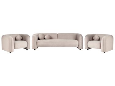 5-Sitzer Sofa Set Samtstoff taupe LEIREN 