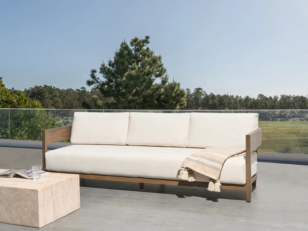 Garden Sofa 3 Seater SAMPIERI Metal Brown_1030032