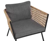 Bistro Set with Cushions GARGANO PE Rattan Light Brown_812227
