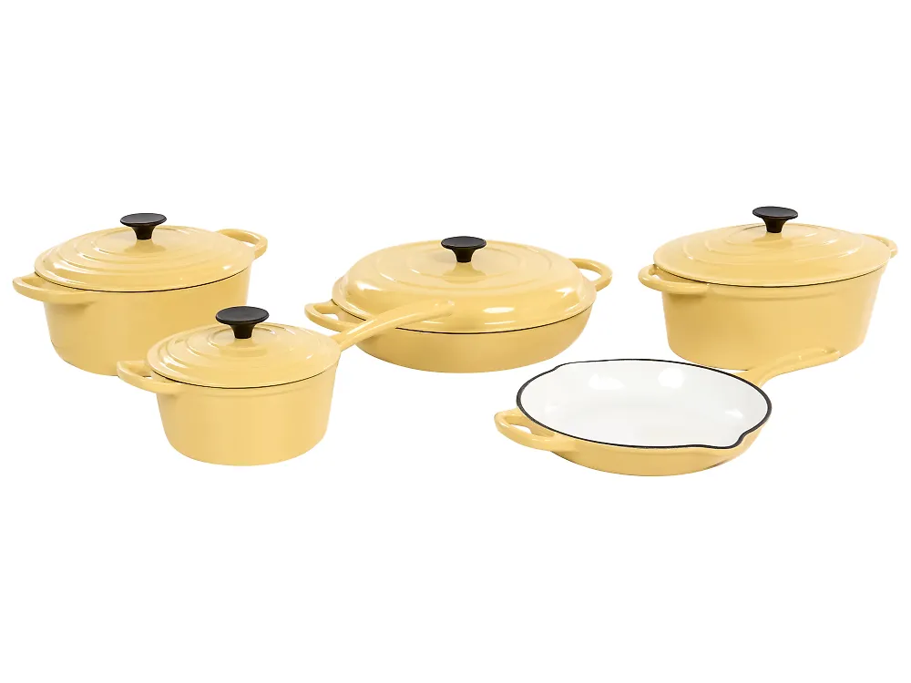 9 Piece Cast Iron Set FERRA Yellow