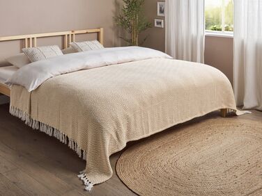 Cotton Bedspread 220 x 240 cm Beige TOUTLI