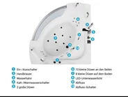 Whirlwanne Eckmodell mit LED MANGLE 201 x 150 cm Weiß_807032