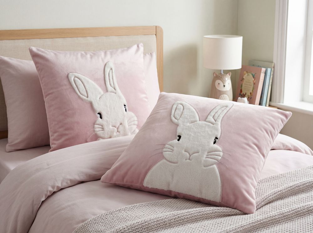 Set of 2 Decorative Cushions IBERIS Velvet 45 x 45 cm Pink