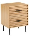 2 Drawer Bedside Table KEITH Light Brown