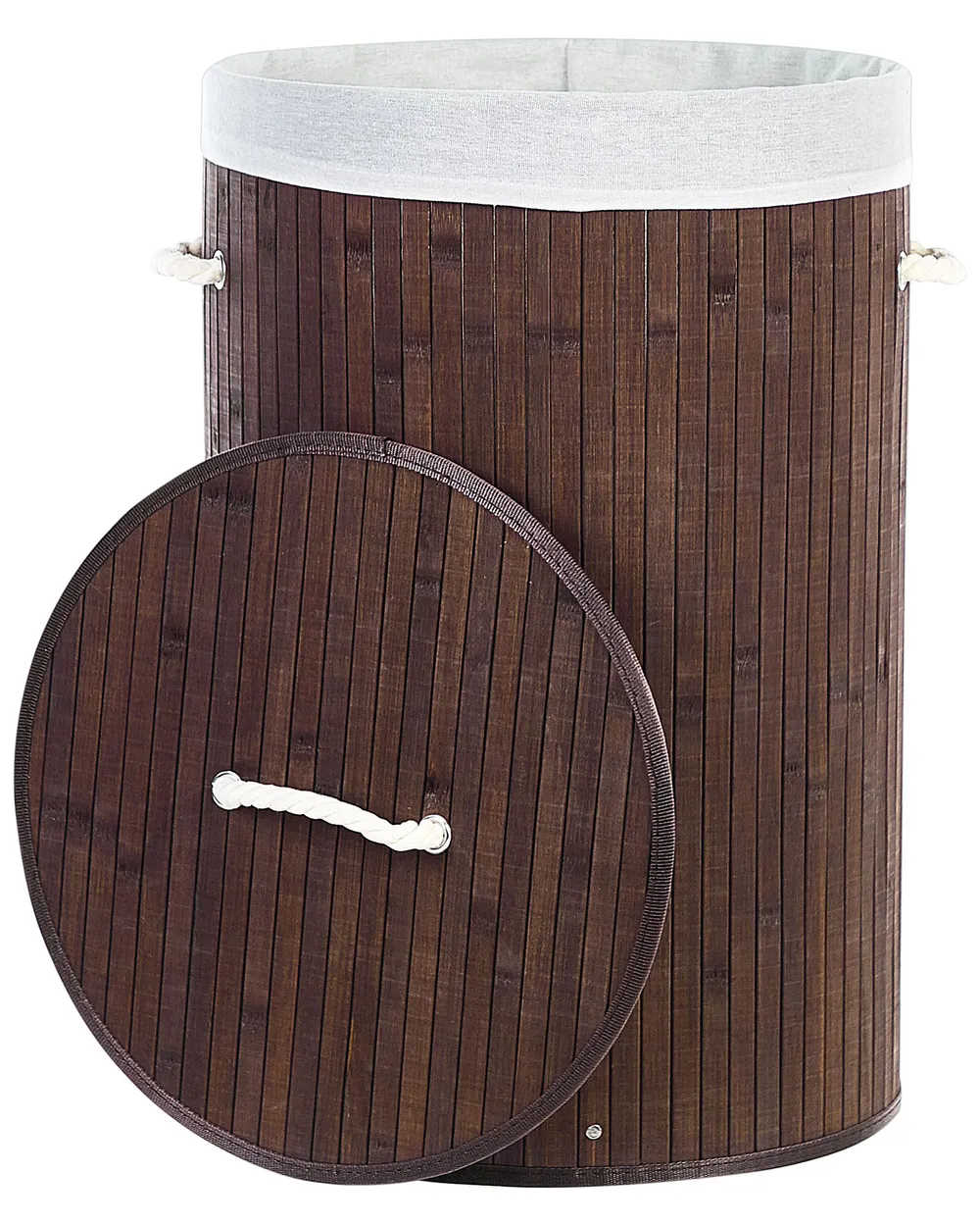 Laundry Basket SANNAR Bamboo Dark Brown 75 L_849845