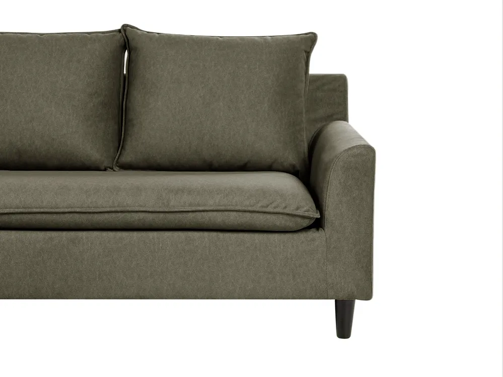 Corner Sofa 3 Seater ELVENES Velvet Dark Green Right Hand_966775