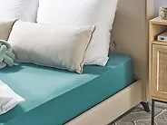 Fitted Sheet HOFUF 90 x 200 cm Cotton Turquoise_1179739