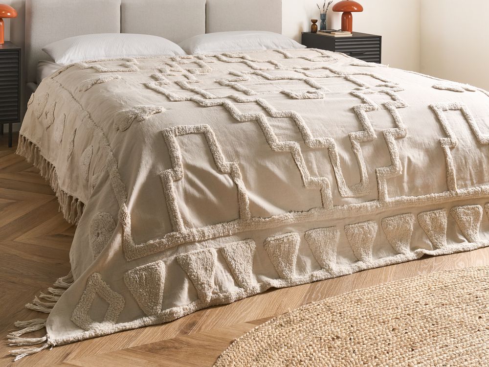 Manta CHACK Algodón 200 x 220 cm Beige