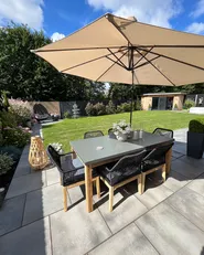 Garden Dining Table OSTUNI 180 cm 90 cm Concrete Grey_868087