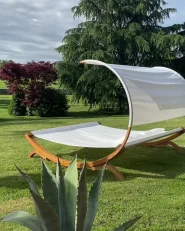 Sun Lounger with Cushion TERAMO Larch Wood Off-White_1172255