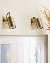 Set of 2 Metal Spotlight Lamps Brass KLIP_828811