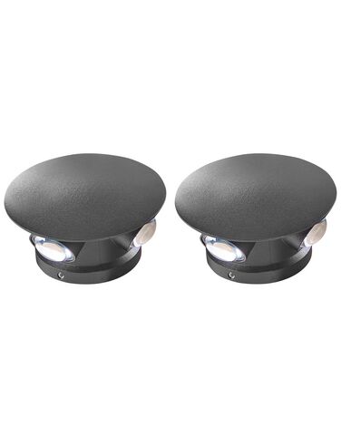 Set of 2 Outdoor LED Wall Lights Black MAURICE