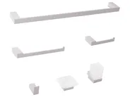 6-Piece Bathroom Hardware Set TUMACO with Towel Bars and Hooks Silver_989684
