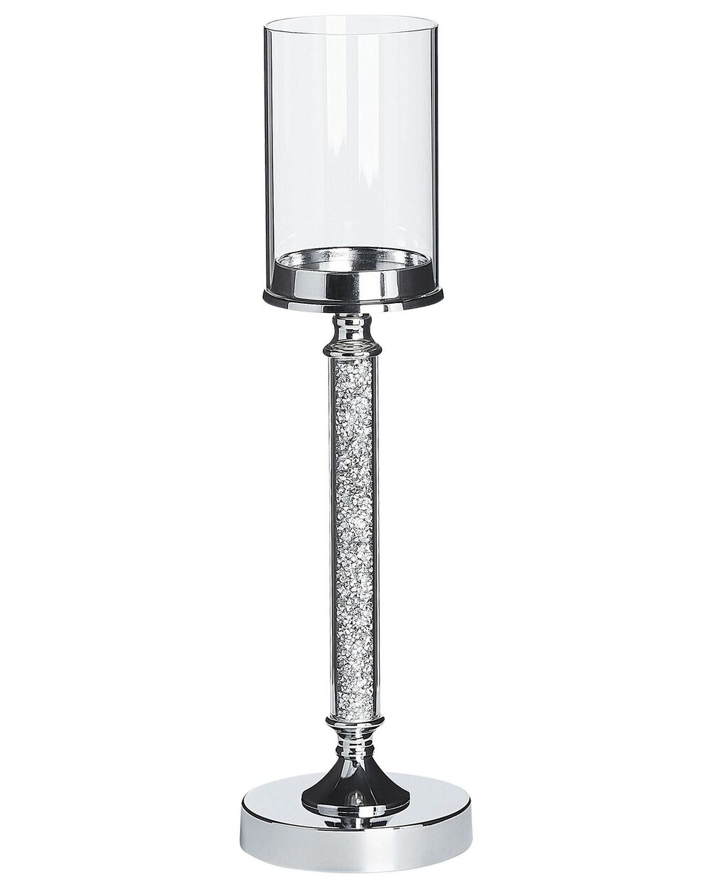 Candelabro ABBEVILLE 48 cm Vidro Prateado