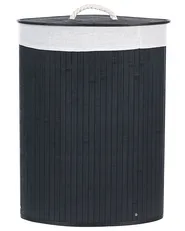 Kosz na pranie MATARA Bambus Czarny 57 L_848989