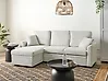 Corner Sofa Bed NASSJO Faux Linen Off-White Right Hand