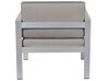 Salon de jardin en aluminium coussin en tissu gris foncé table basse incluse SALERNO_679555