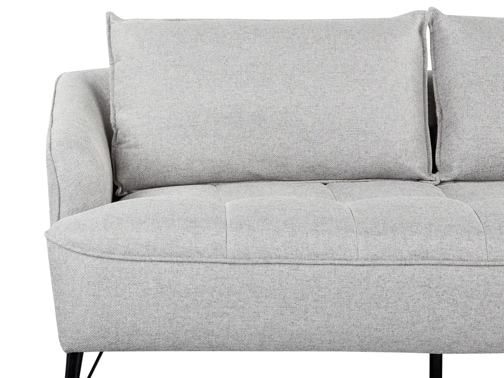 Sofa 3 Seater HOBRO Fabric Light Grey_949651