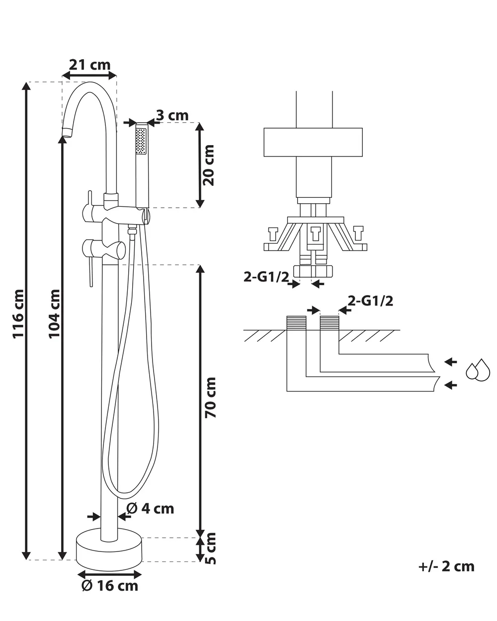 Freestanding Bathtub Faucet TUGELA Black_767468