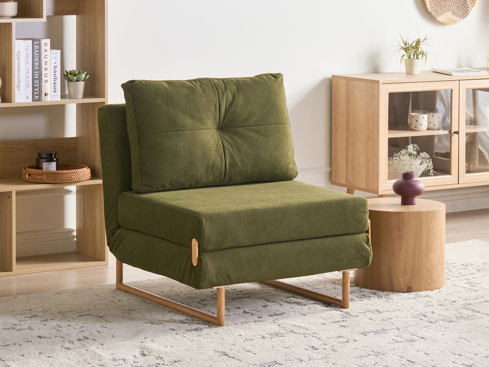 Fauteuil convertible JERSLEV Tissu Vert