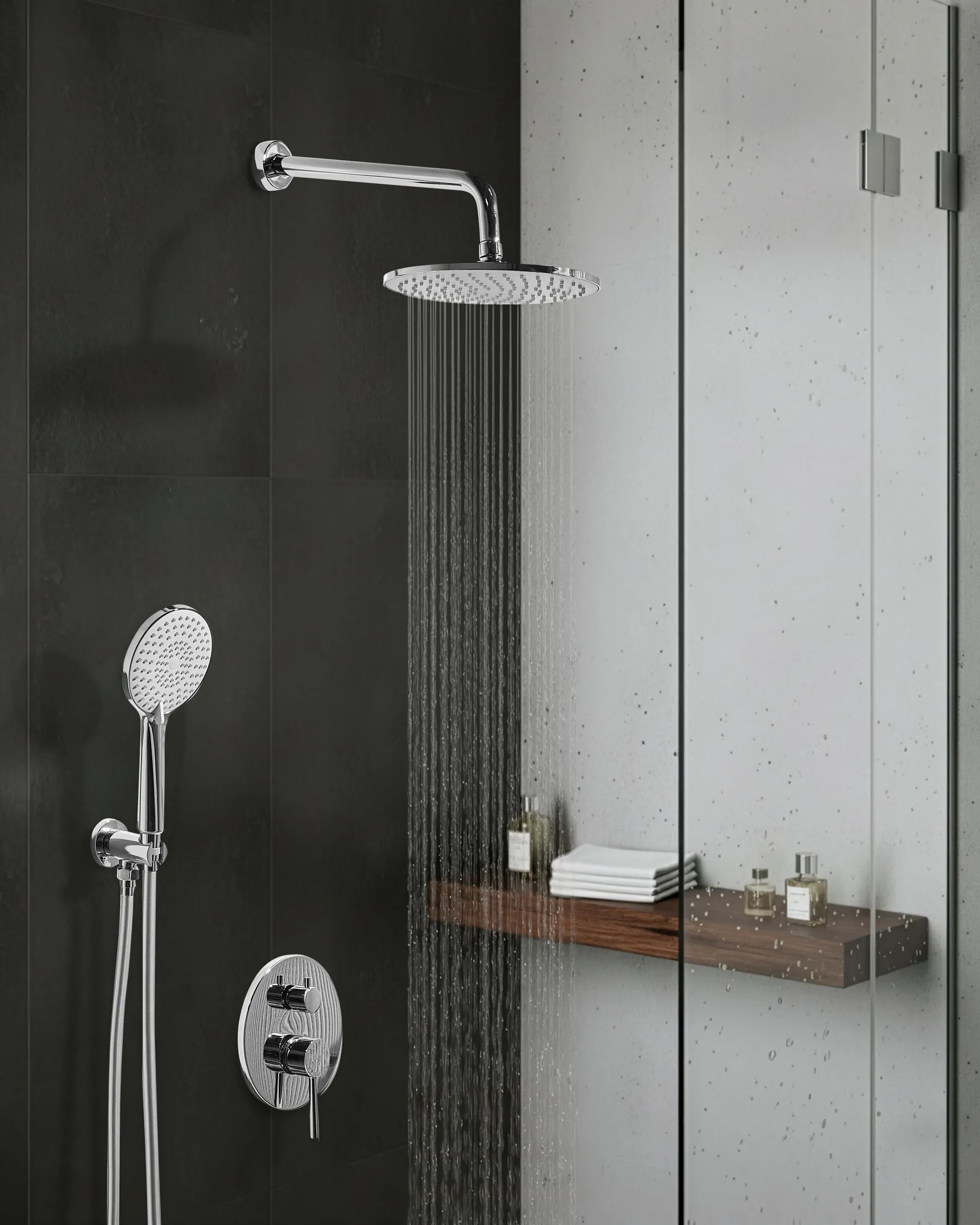 Concealed Shower Set with Rainshower PUELO Silver_1000135
